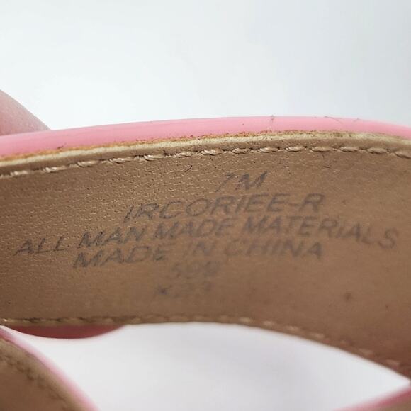 Indigo Rd. Faux Leather Block Heels Open Toe Pump Heels Baby Pink Size 7 M - Picture 11 of 12